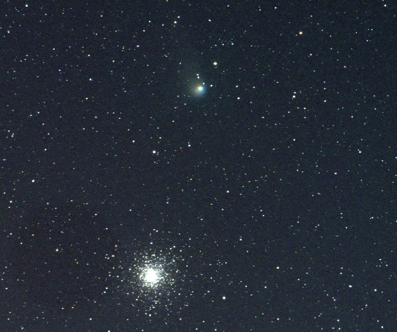 Комета C/2017 K2 (PANSTARRS) возле шарового звёздного скопления M10, сфотографированные 15 июля 2022 г. на удалённом телескопе iTelescope T14. / Филипп Романов