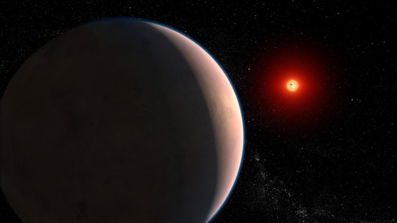 Изображение планеты GJ 486 b, созданное художником под впечатлением от новости об обнаружении водяного пара в ее атмосфере. Изображение: NASA