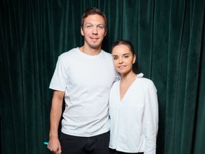 Дмитрий Соловьев и Дина Аверина на премьере фильма «Дорогая, я больше не перезвоню», фото: пресс-служба