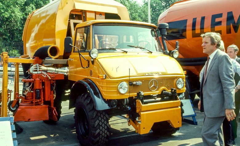 Западногерманский Unimog на одной из московских выставок, 1981 г.