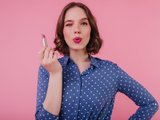 Девушка, Розовая помада, Флирт, Игривость Девушка, Розовая помада, Флирт, Игривость