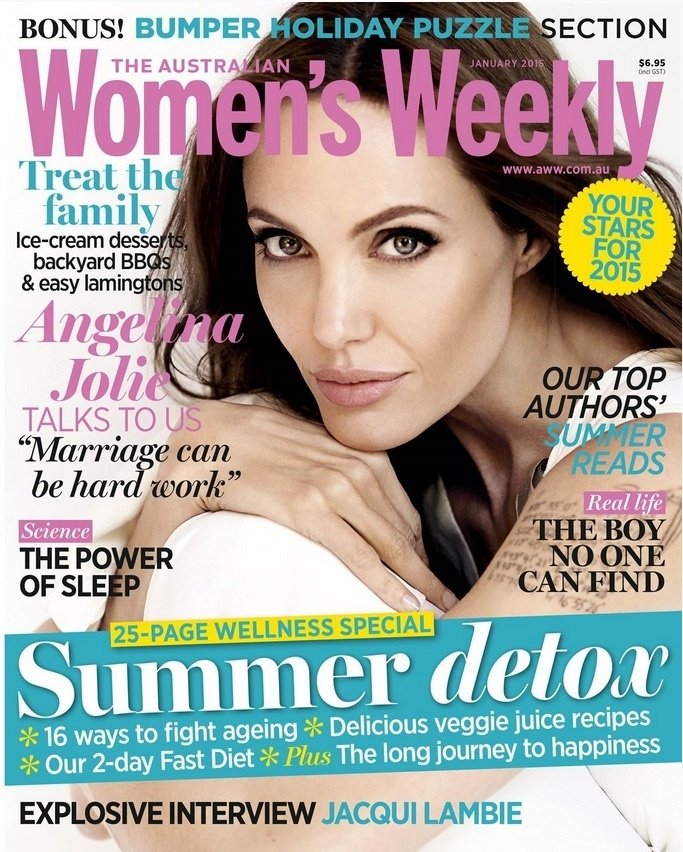 Анджелина Джоли на обложке австралийского журнала Women`s Weekly