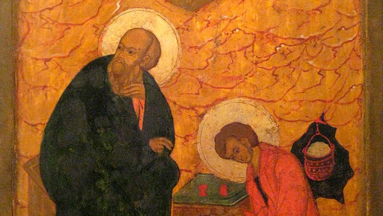 Иоанн Богослов на Патмосе (икона, XVII век, Нижний Новгород) Иоанн Богослов на Патмосе (икона, XVII век, Нижний Новгород)