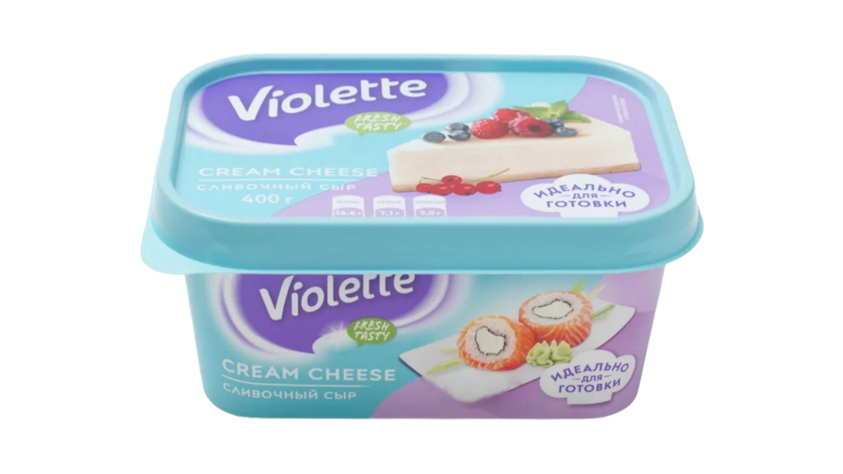 Творожный сыр фирмы Violette серия Cream Cheese сливочный