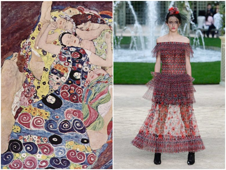 Густав Климт «Девы». Образ из коллекции Chanel.