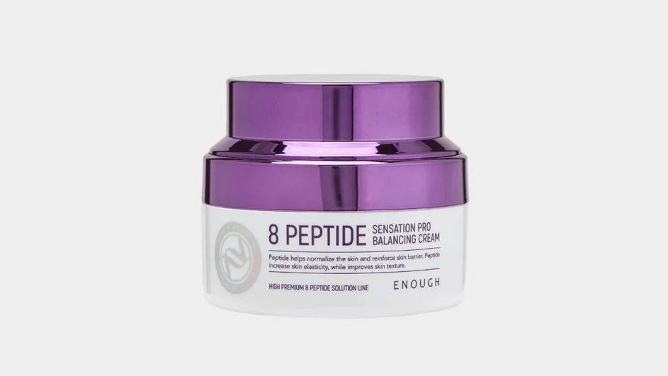 Антивозрастной корейский крем для лица на основе 8 пептидов фирмы ENOUGH серия 8 Peptide Sensation Pro Balancing Cream