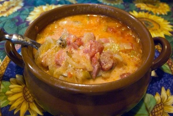 Простой суп из свинины с картошкой