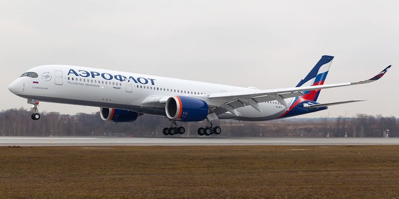Airbus A350-900 в новой ливрее «Аэрофлота» в 2020 году. Фото: Wikimedia / Kirill SH / CC0