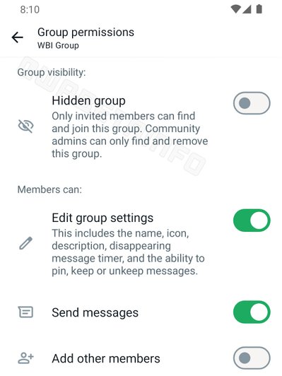 «Скрытые группы» в WhatsApp. Источник: WaBetaInfo