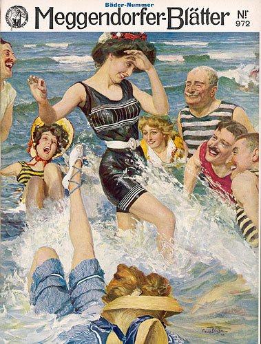 Девушки в модных купальниках образца 1909 года
