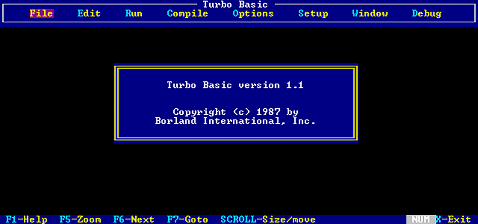 Основной экран Turbo Basic