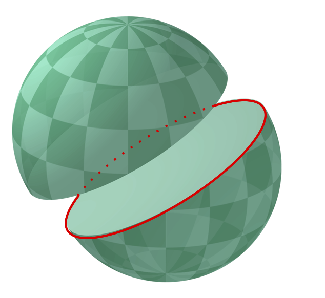 Ортодрома делит сферу на две полусферы / Wikimedia, Jhbdel at en.wikipedia, CC BY-SA 3.0