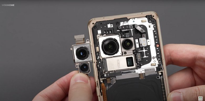 1-дюймовый модуль камеры IMX989 Xiaomi 12S Ultra сравнивают с 1/1,28-дюймовым модулем GNV. Фото: gsmarena.com