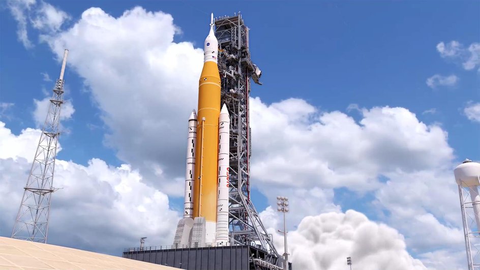 Ракета SLS, которая будет использоваться в миссиях программ Artemis Ракета SLS, которая будет использоваться в миссиях программ Artemis