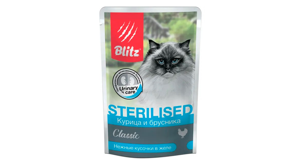 Влажный корм для стерилизованных кошек Blitz Classic Cat Adult Sterilised Влажный корм для стерилизованных кошек Blitz Classic Cat Adult Sterilised