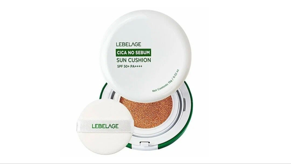 Кушон для лица фирмы Lebelage серия Cica No Sebum Sun Cushion Кушон для лица фирмы Lebelage серия Cica No Sebum Sun Cushion