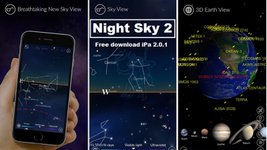 Слева направо: приложения Star Walk 2, SkyView и Night Sky