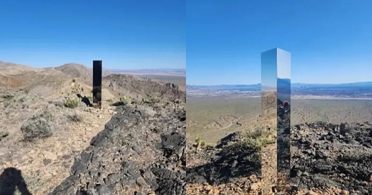 Загадочный зеркальный столб появился в безлюдной пустыне (фото)