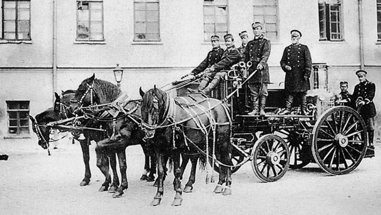 Пожарная бригада. Москва, начало 1900-х