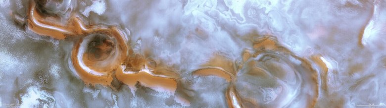 Так выглядит поверхность Марса на южном полюсе. Фото: ESA