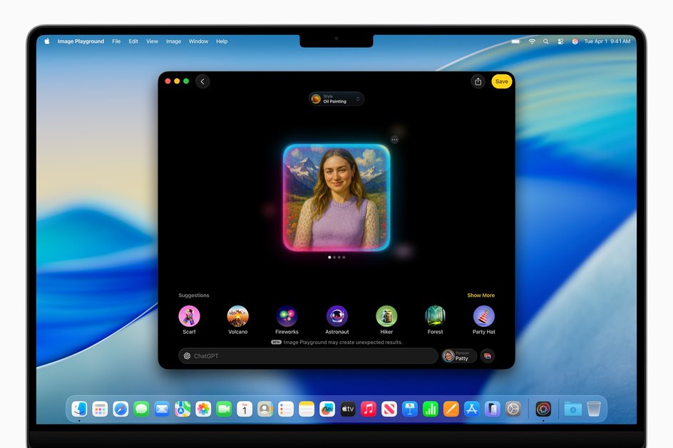 скриншот Image Playground на Mac