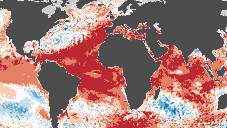 Изменение температуры в океанах по всему миру
