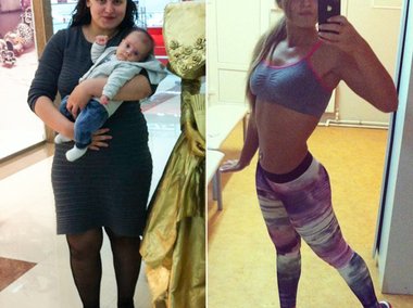 Slide image for gallery: 4619 | Диана Носенко, 25 лет. Рост: 165 см, вес «до» — 97 кг, «после» — 59 кг:
«Всегда была в теле. Однажды удалось сбросить 32 кг, которые вернулись за время беременности. После родов я пыталась похудеть в клинике, ушло всего 10