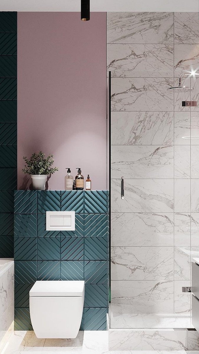Cочетание плитки и краски в ванной: всё, что нужно знать о комбинации самых популярных материалов