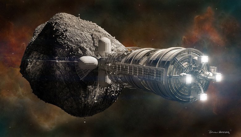 Как может выглядеть астероидная буровая платформа. Фото: Brayan Versteeg / Spacehabs.com