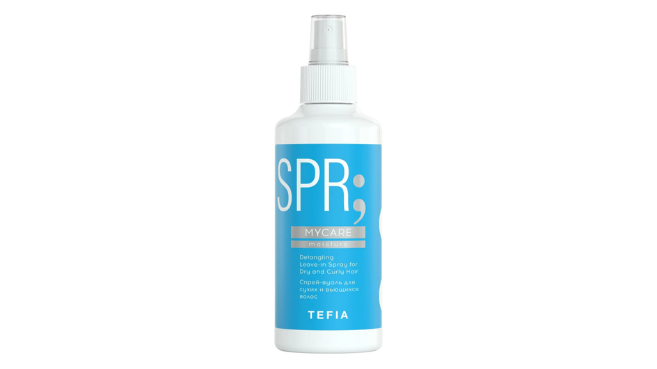 Спрей для волос фирмы Tefia серия Mycare Moisture dry and curly hair