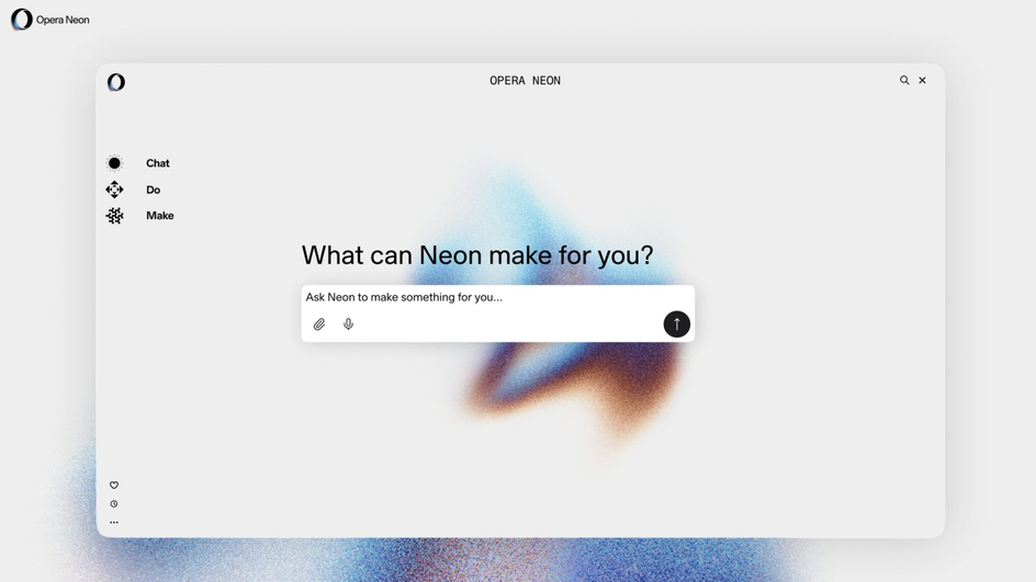 Новый ИИ-браузер Opera Neon интерфейс Новый ИИ-браузер Opera Neon интерфейс