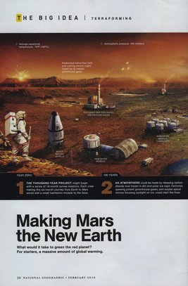 Терраформирование Марса в 6 этапов. Роберт Кунциг, журнал National Geographic, февраль 2010 года