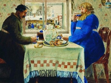 Slide image for gallery: 2968 | Комментарий lady.mail.ru: Борис Кустодиев «Извозчик за чаем», 1920