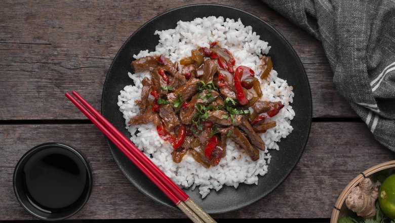 Курица в соусе терияки с рисом Курица в соусе терияки с рисом