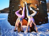 Сибирячки привлекли внимание к йоге асанами на 40-градусном морозе