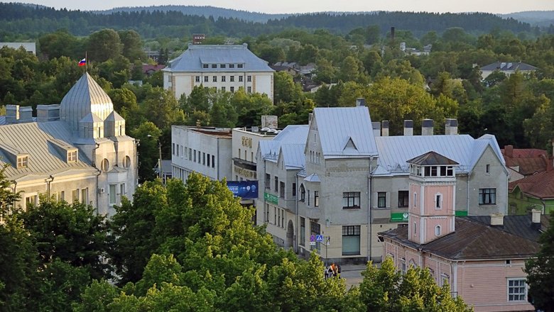 Город Сортавала, вид сверху.