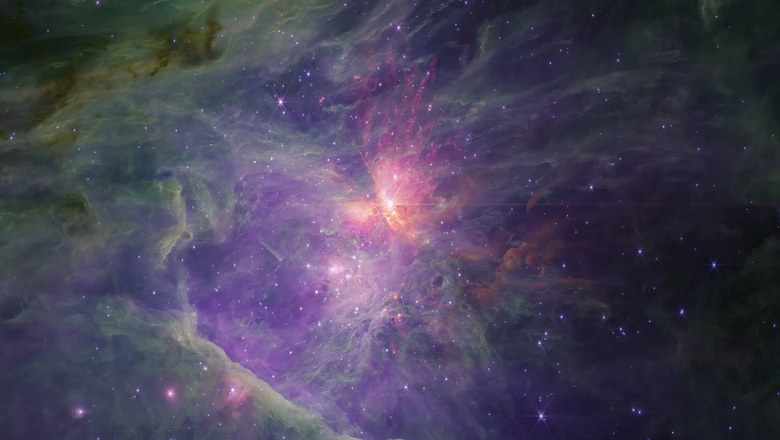 Изображение туманности Ориона, видимое через длинноволновый канал камеры ближнего инфракрасного диапазона «Джеймса Уэбба».