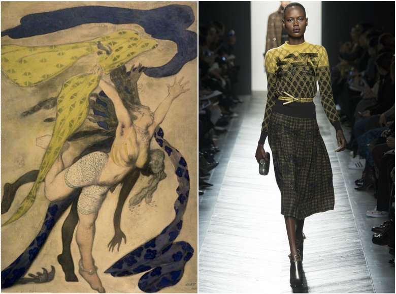 Эскиз костюма; Bottega Veneta, Осень-Зима 2016/2017.