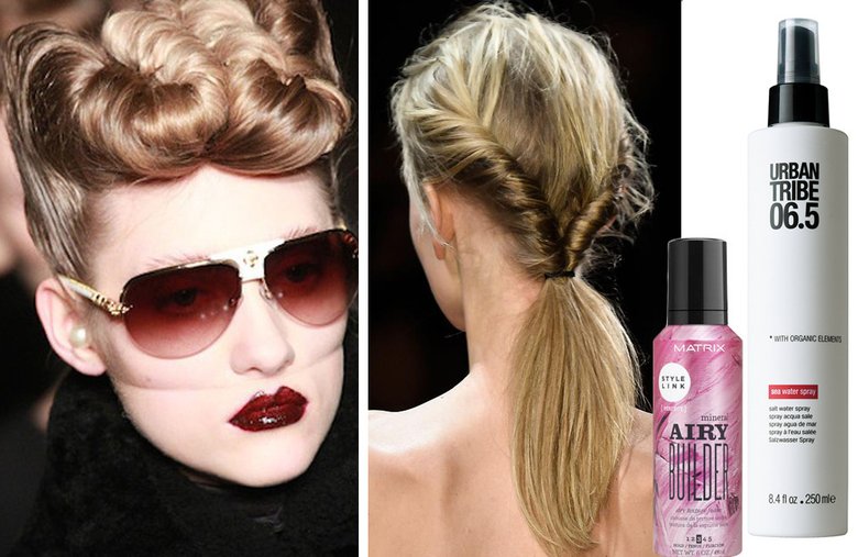 Минеральная пудра для укладки Style Link Airy Builder, Matrix; спрей с морской водой Sea Water Spray 06.5, Urban Tribe. Показы: Gareth Pugh, Prabal Gurung.