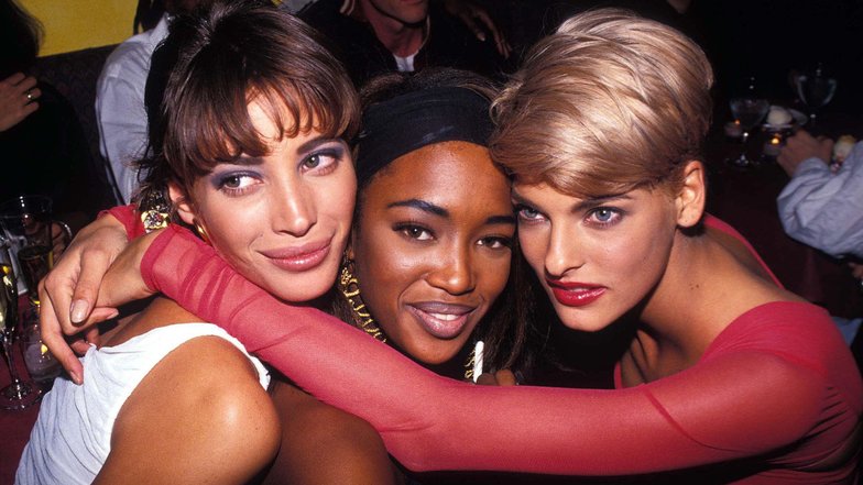 Супермодели 1990-х: Кристи Тарлингтон, Наоми Кэмпбелл и Линда Евангелиста