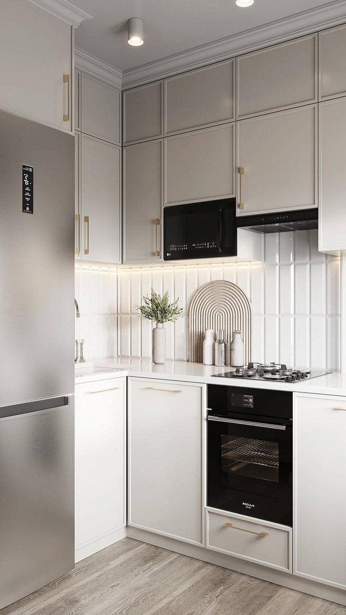 Кухня в хрущевке с холодильником: 4 варианта планировки, примеры проектов и 70 фото
