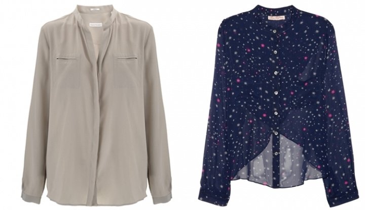 Слева направо: блуза — Friedman, 8015 рублей/249 долларов; шелковая блузка — Mara Hoffman, 7560 рублей/235 долларов