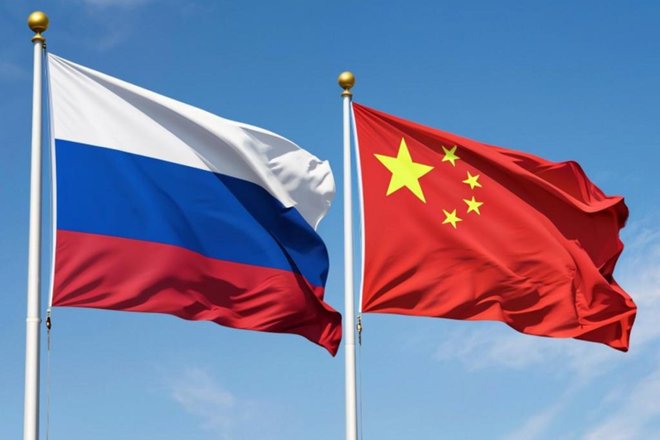 Флаги России и Китая Флаги России и Китая