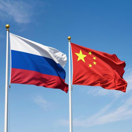 Флаги России и Китая Флаги России и Китая