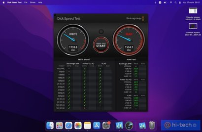Скорость SSD на MacBook Air M1 и M2
