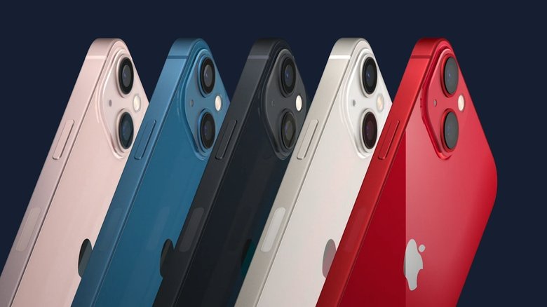 Все доступные цвета iPhone 13 и версии mini: розовый, синий, «темная ночь», «сияющая звезда», красный