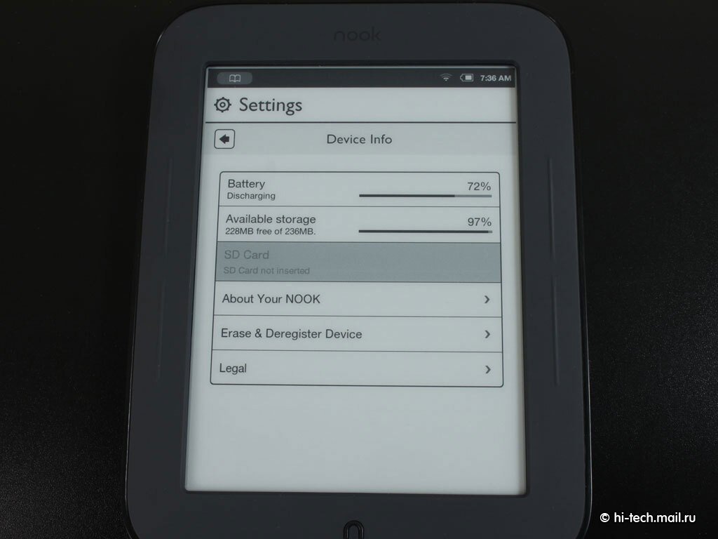 Обзор Barnes & Noble Nook Touch: самая доступная читалка - Hi-Tech Mail.ru