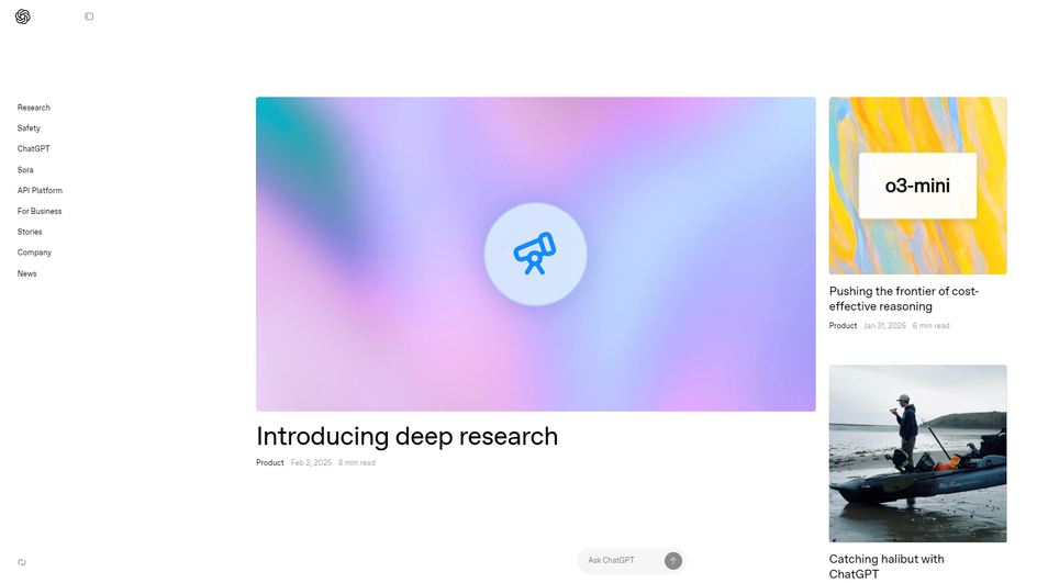 Скриншот сайта OpenAI Скриншот сайта OpenAI