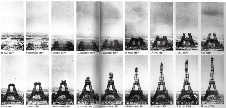 Этапы строительства башни. Источник: businessinsider.com / toureiffel.paris
