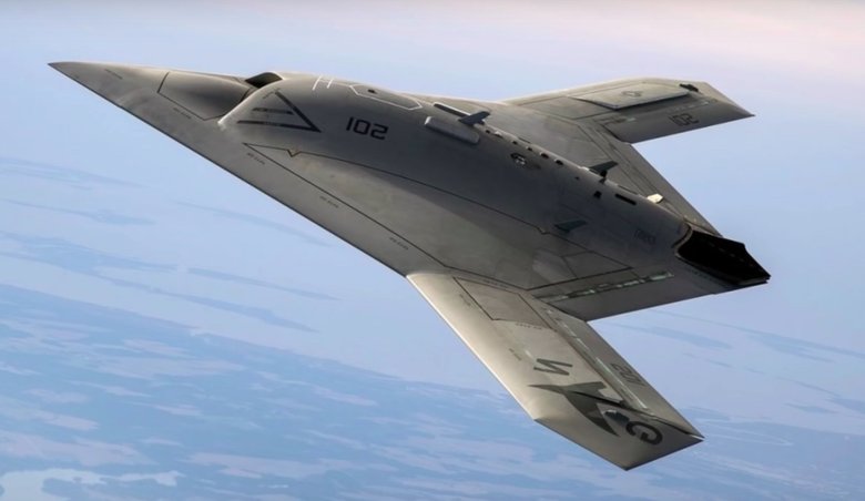 «Охотник» может выглядеть примерно так, согласно некоторым утечкам (самолет Northrop Grumman X-47B / фото YouTube)